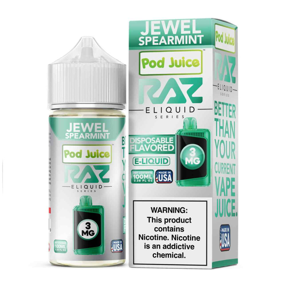 Pod Juice x RAZ Jewel Spearmint Tobacco Free Nicotine E-Juice 100ml
