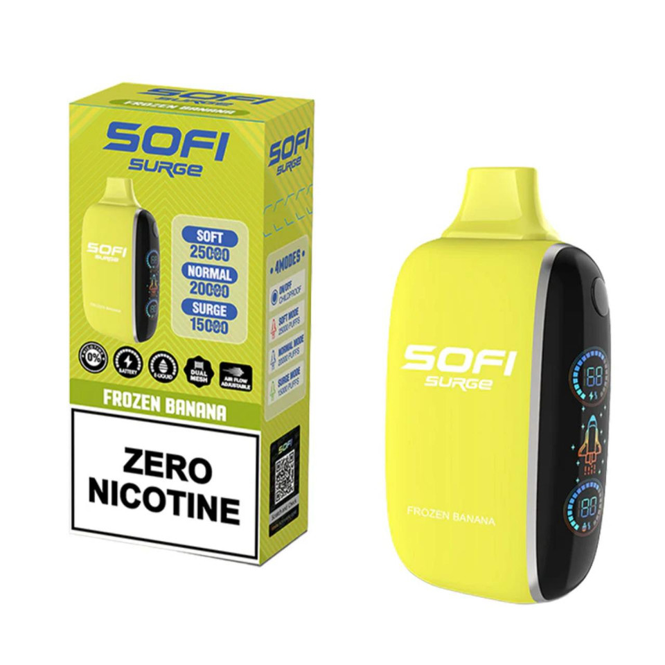Sofi Surge Zero Nicotine 25,000 Puff Disposable Frozen Banana