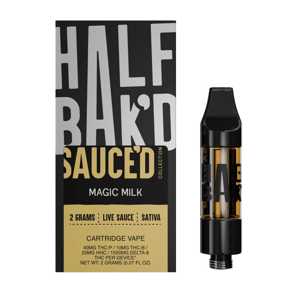 Half Bak'd Sauce'D Exotix THC-P Cartridge - 2G Magic Milk Sativa