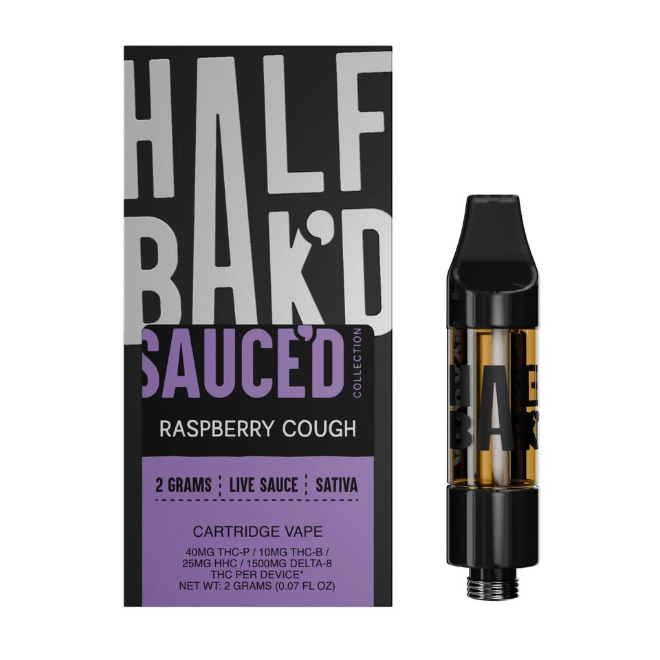 Half Bak'd Sauce'D Exotix THC-P Cartridge - 2G Raspberry Cough Sativa