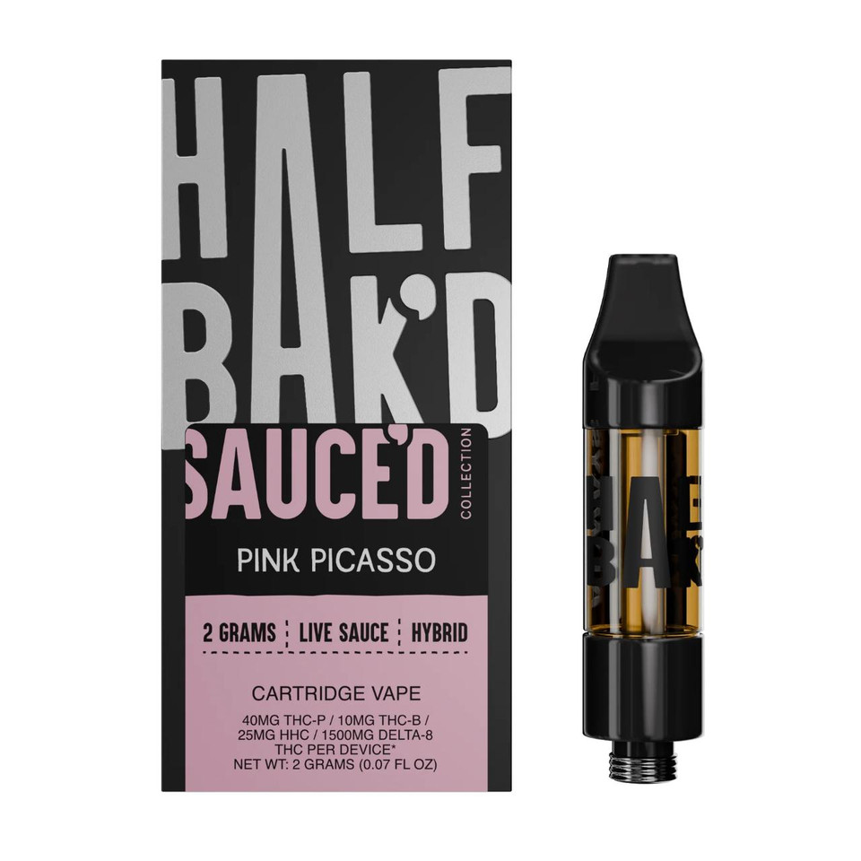 Half Bak'd Sauce'D Exotix THC-P Cartridge - 2G Pink Picasso Hybrid