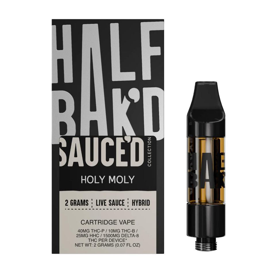 Half Bak'd Sauce'D Exotix THC-P Cartridge - 2G Holy Moly Hybrid