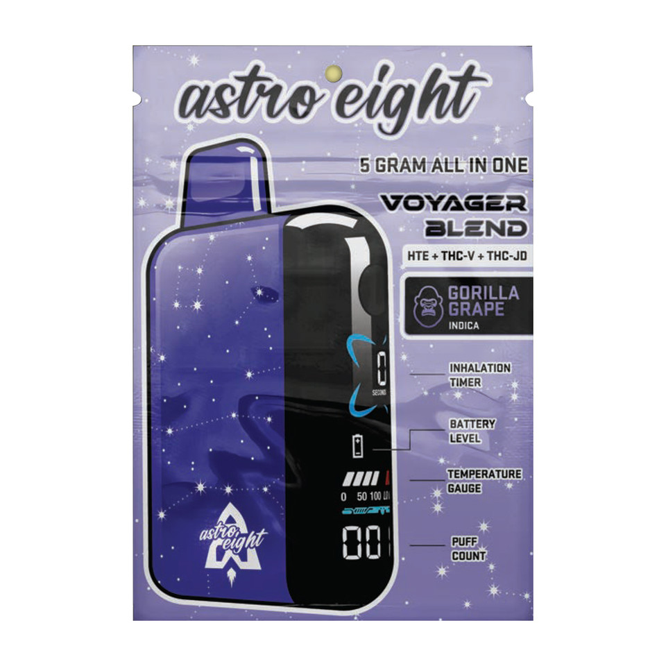 Astro Eight Voyager Blend HTETHC-VTHC-JD All-In-One Disposable - 5G Gorilla Grape