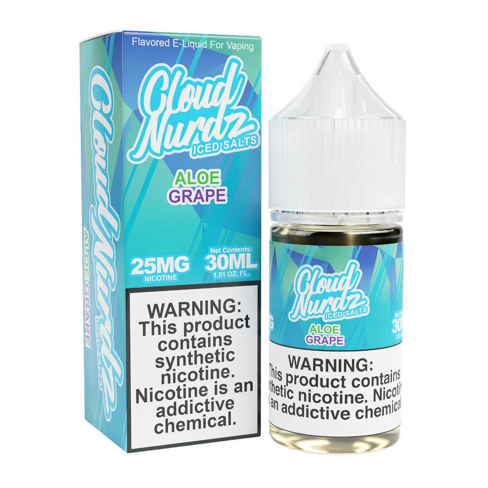 Cloud Nurdz Salts Iced Aloe Grape Synthetic Nicotine 30ml E-Juice