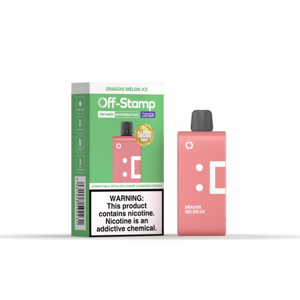 Off Stamp SW16000 16,000 Puff Disposable Replacement Pod Cartridge (Pack of 1) DRAGON-MELON-ICE