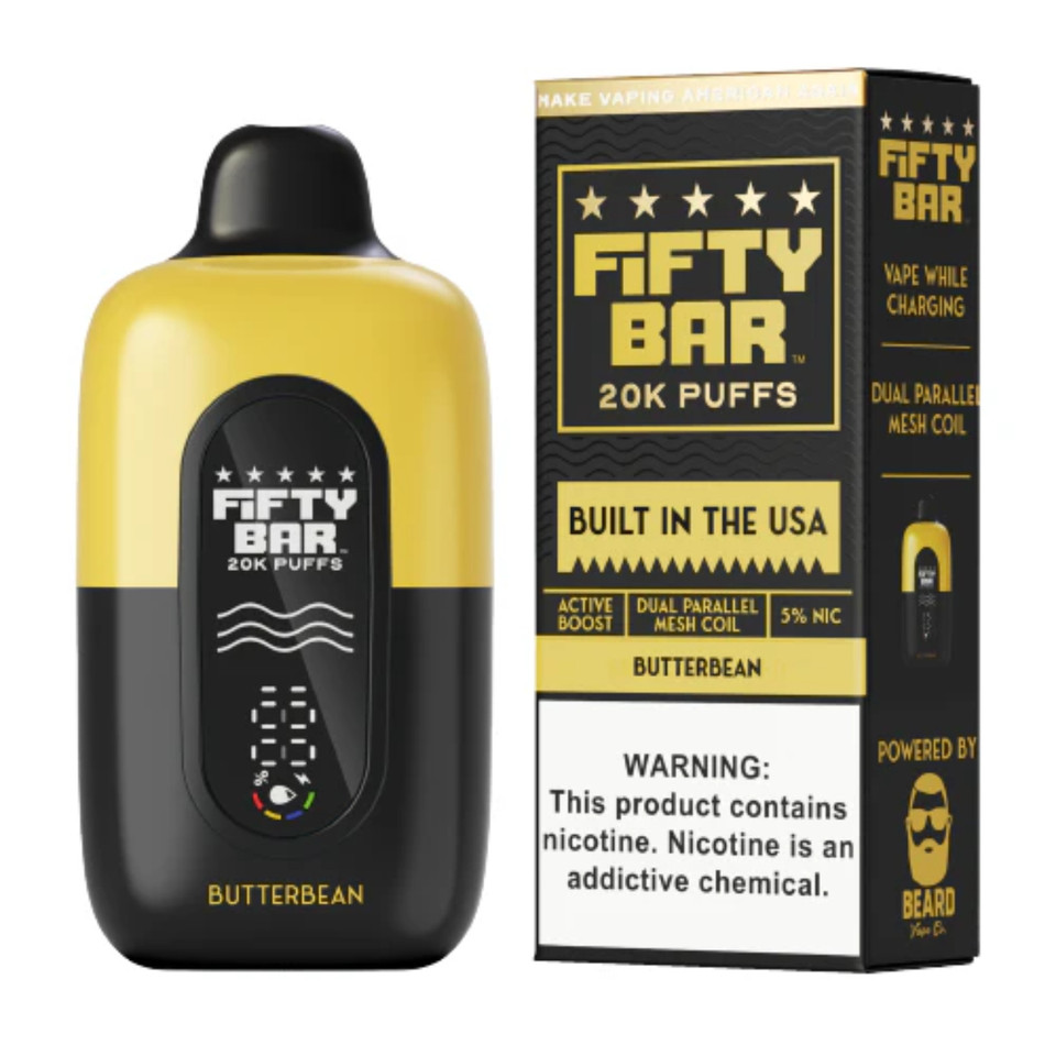 Fifty Bar V2 20000 Puff Disposable Black Series Butterbean
