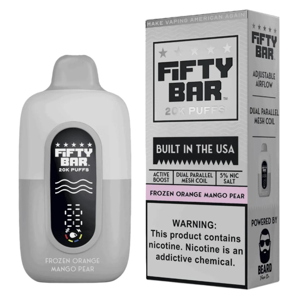 Fifty Bar V2 20000 Puff Disposable White Series - Frozen Orange Mango Pear
