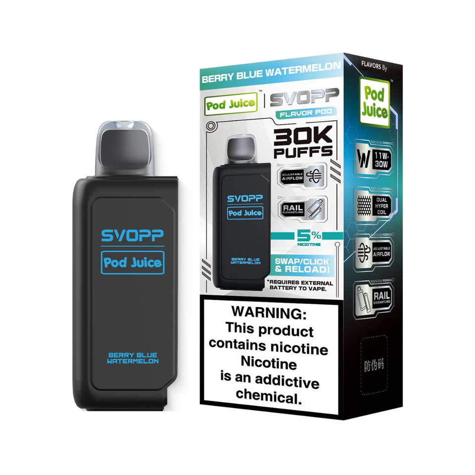 OXBAR x Pod Juice Svopp 30K Puff Pre-Filled Disposable Replacement Pod – 1PK Berry Blue Watermelon