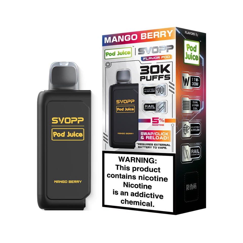 OXBAR x Pod Juice Svopp 30K Puff Pre-Filled Disposable Replacement Pod – 1PK Mango Berry