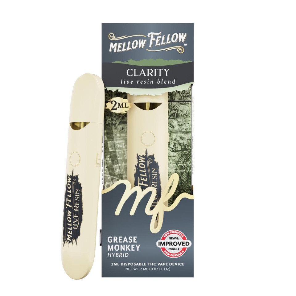 Mellow Fellow Live Resin Blend Disposable - 2ML Clarity - Grease Monkey