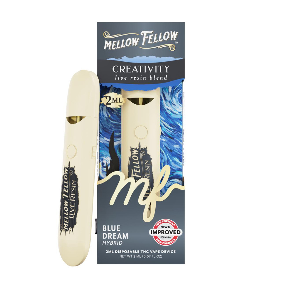 Mellow Fellow Live Resin Blend Disposable - 2ML Creativity - Blue Dream
