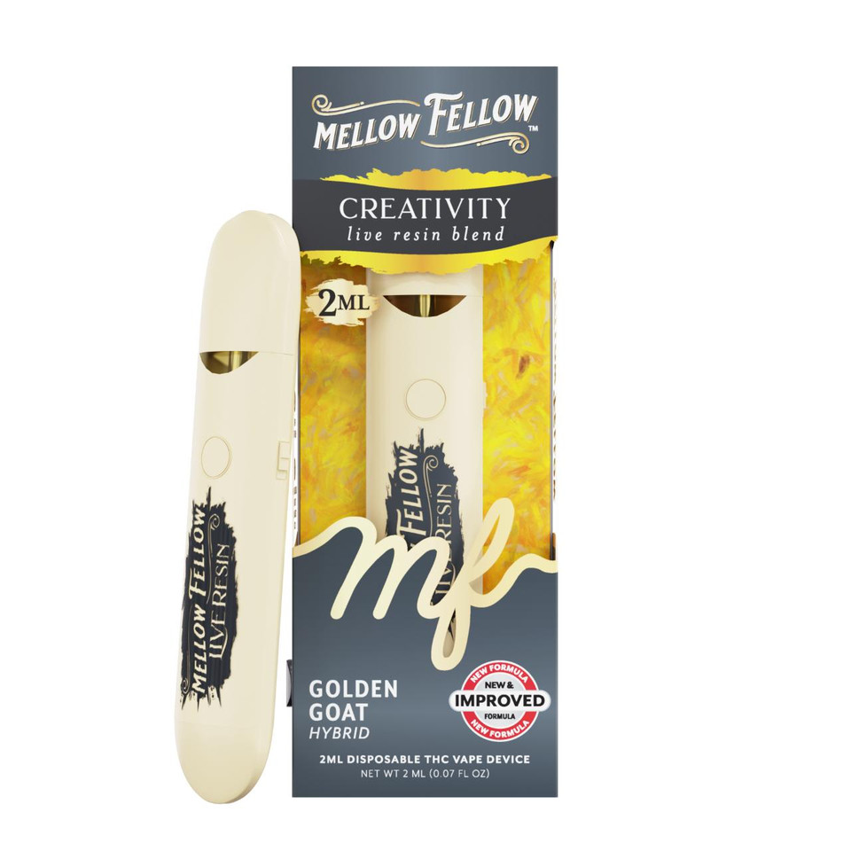 Mellow Fellow Live Resin Blend Disposable - 2ML Creativity - Golden Goat