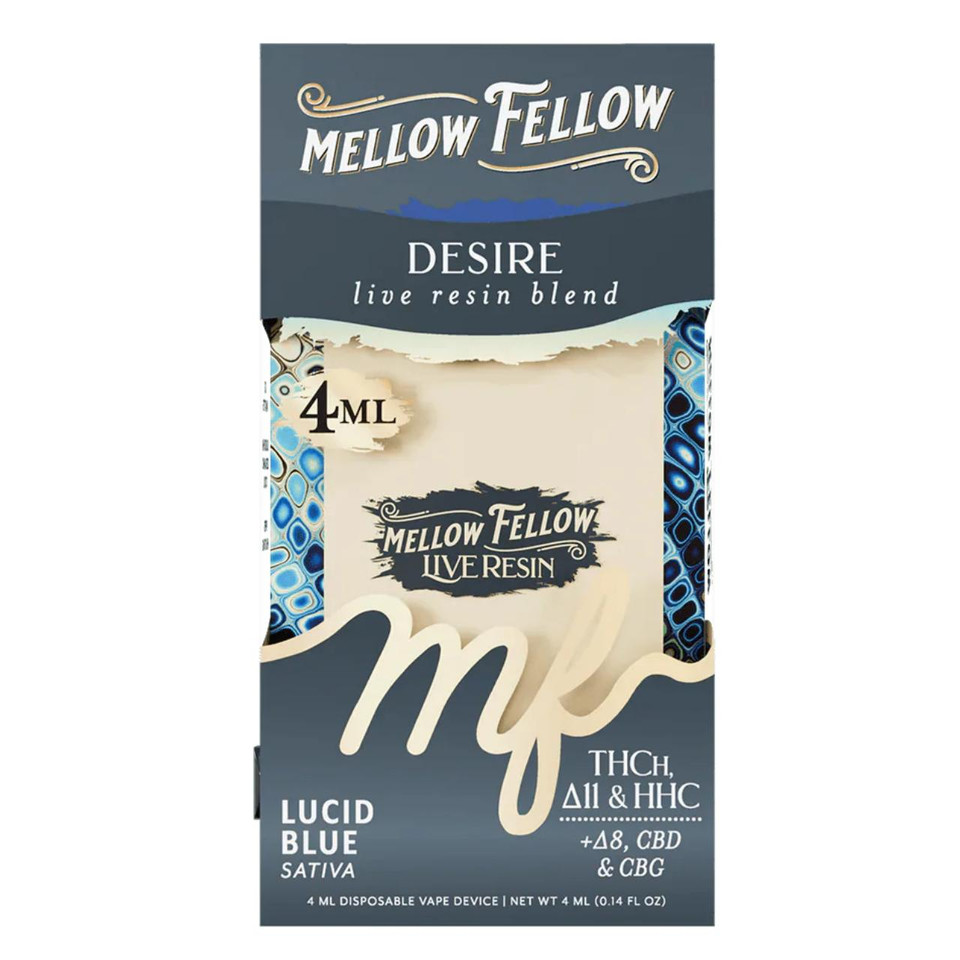 Mellow Fellow Live Resin Blend Disposable - 4ML Euphoria - Lucid Blue