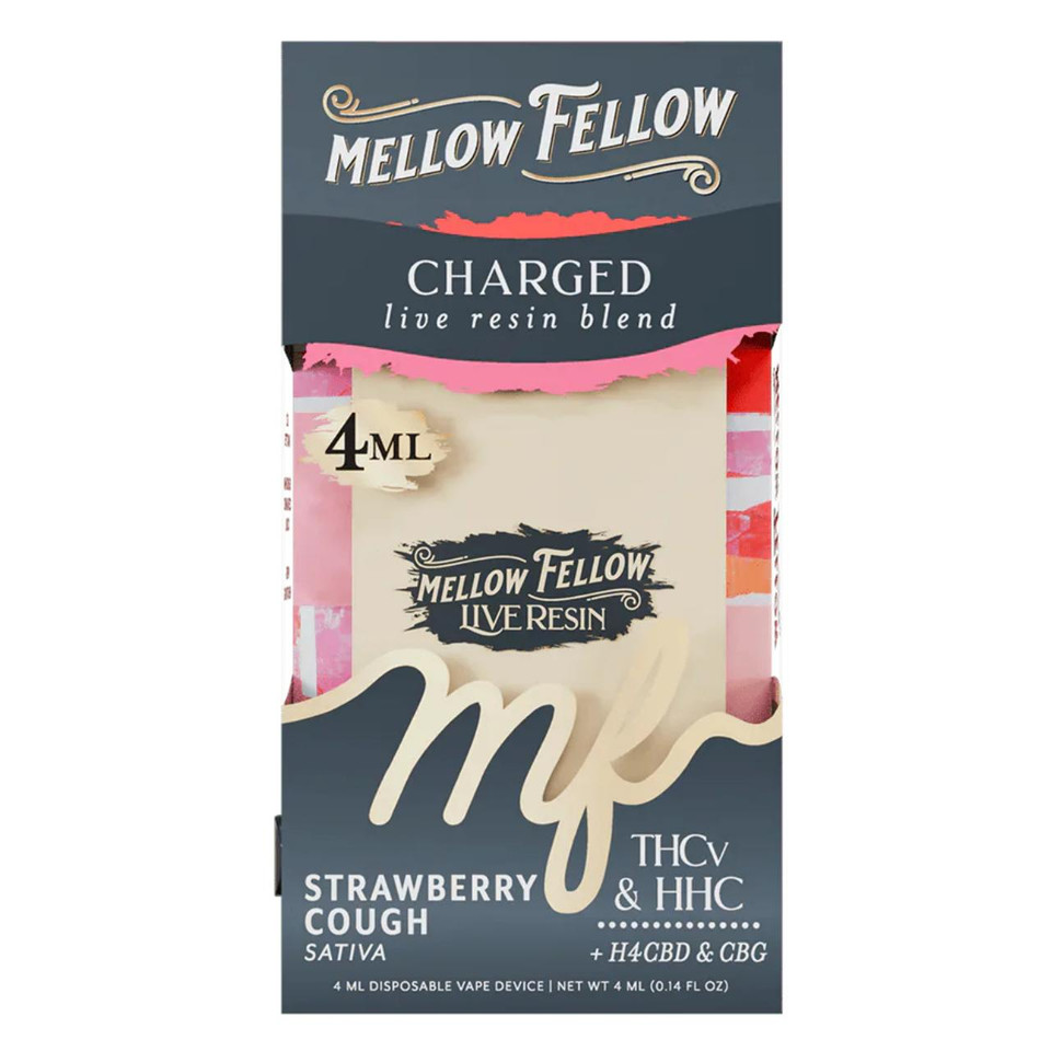 Mellow Fellow Live Resin Blend Disposable - 4ML Charged - Strawberry Cough