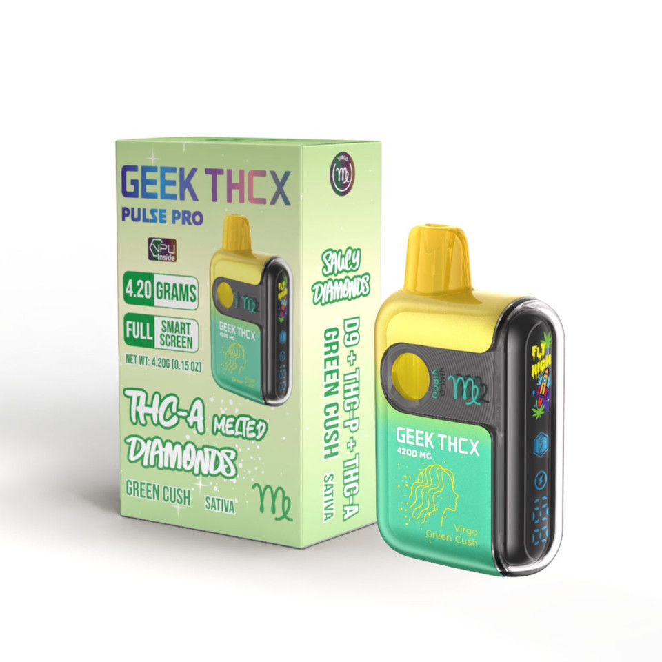 Geek THC-X Pulse Pro THC-A Melted Diamonds Disposable - 4.2G Green Cush- Sativa