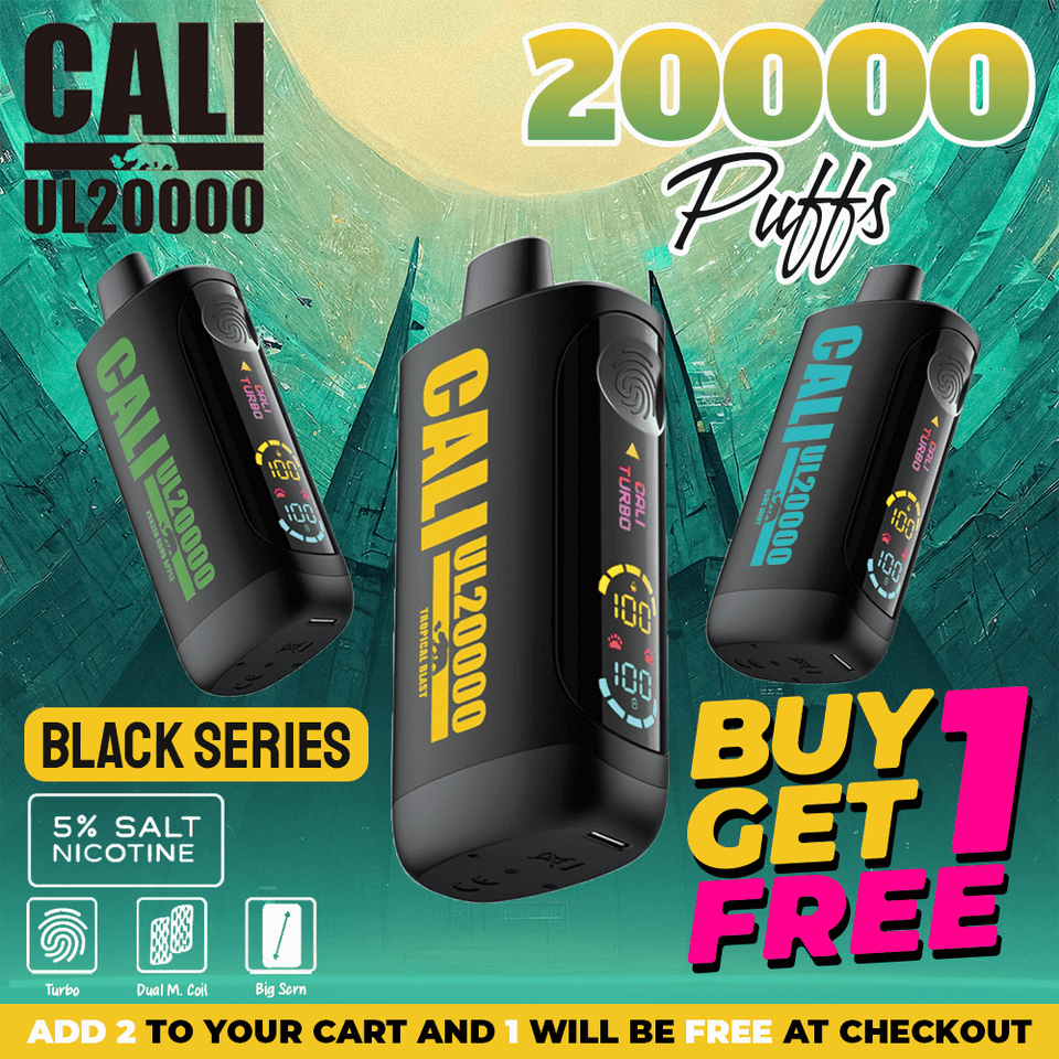 Cali UL20000 Black Series Disposable (20000 Puffs) - Buy 1 Get 1 Free