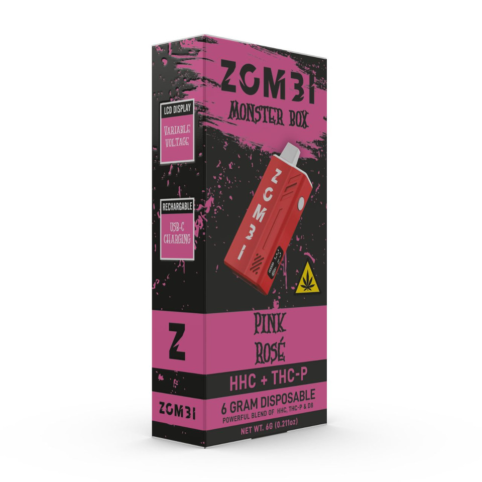 Zombi Monster Box D8 HHC THC-P Disposable PinkRose-02