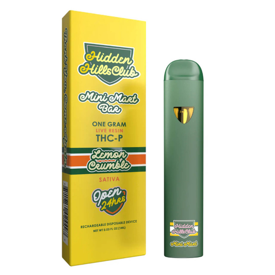 Hidden Hills Club Mini Mart Bar THC-P Live Resin Disposable – 1G Lemon Crumble
