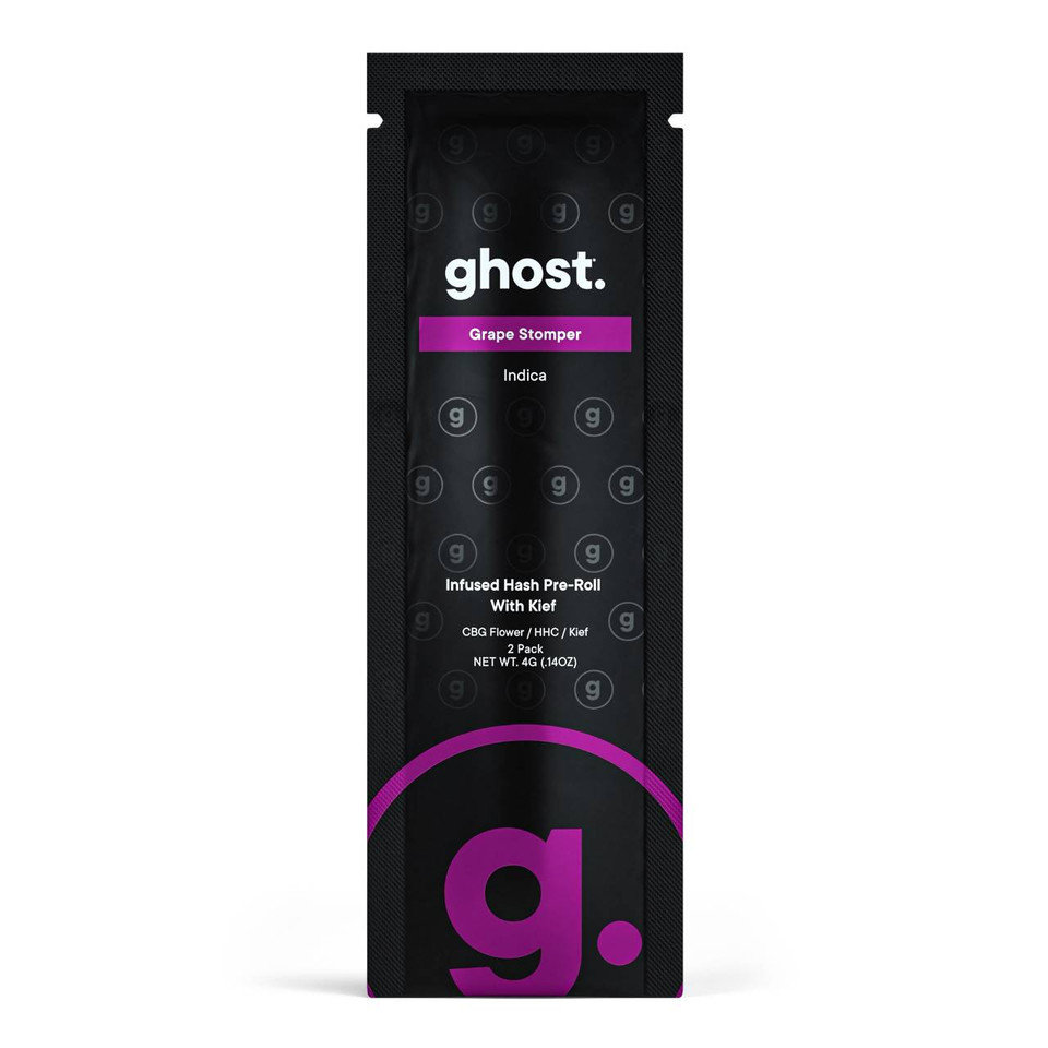Ghost Infused Hash CBG HHC Kief Pre Roll 2PK Grape Stomper
