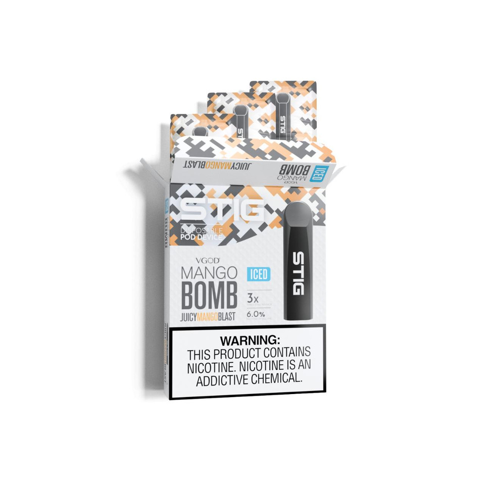 STIG 60MG Disposable Pod Device - 3PK Iced Mango Bomb
