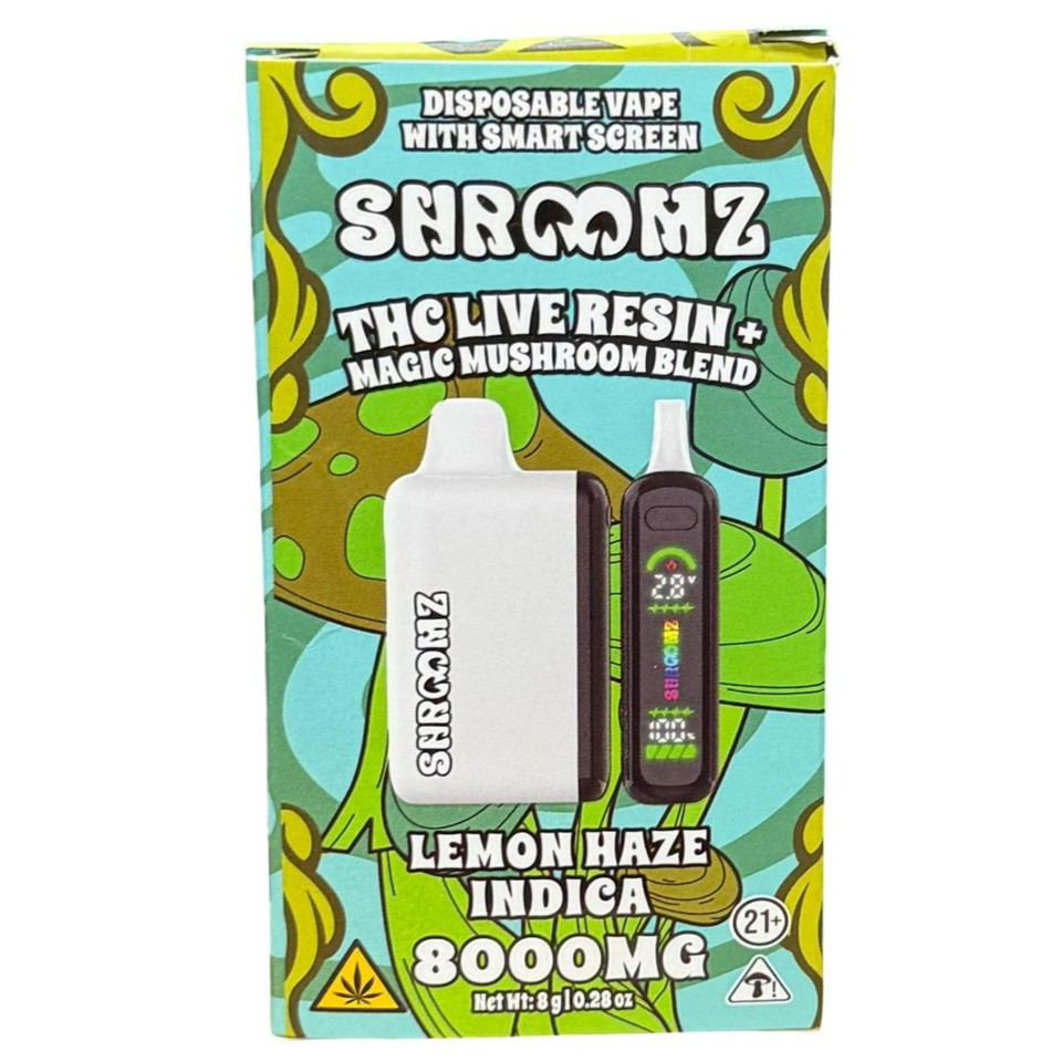 Shroomz THC Live Resin Magic Mushroom Blend Disposable 8G Lemon Haze - Indica