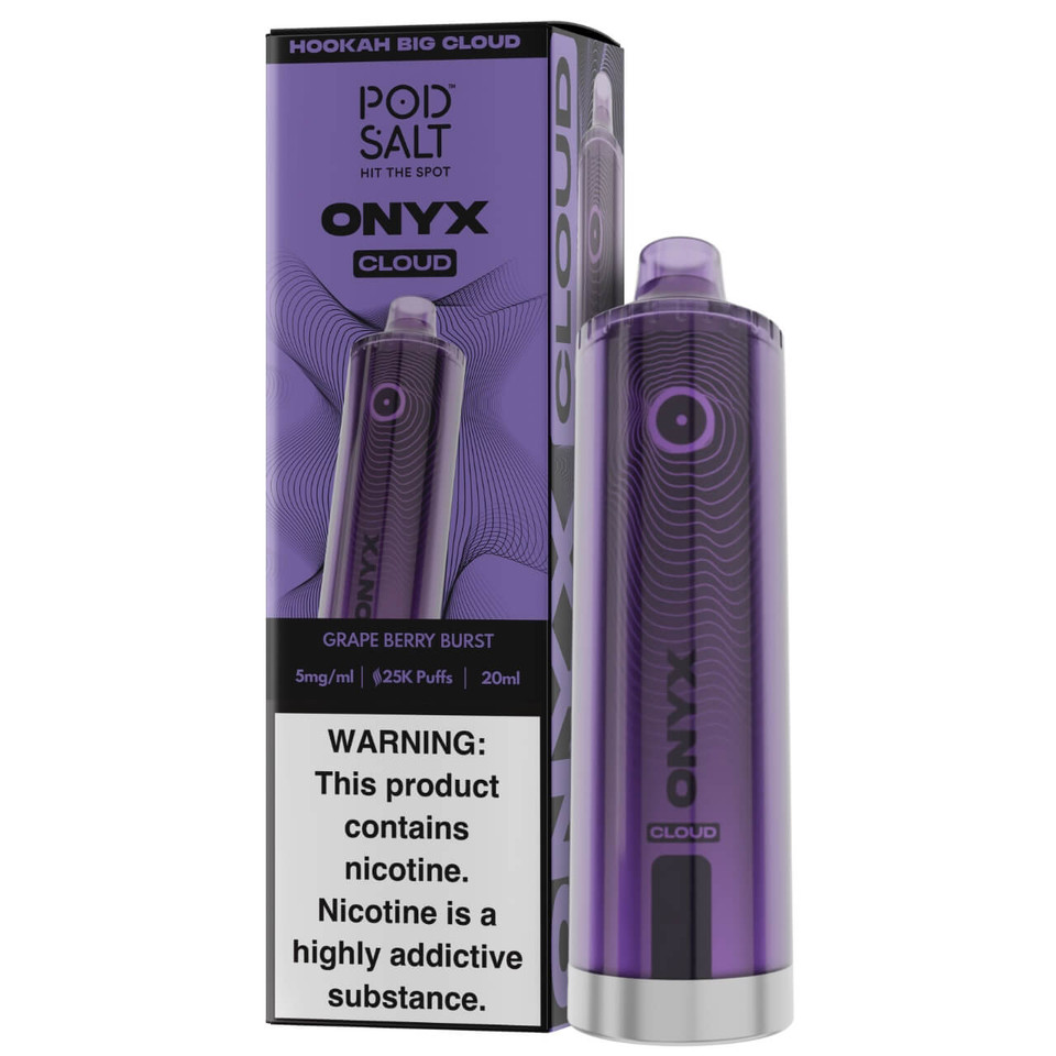 Pod Salt Onyx Cloud 25K Puff Shisha Disposable Grape Berry Burst