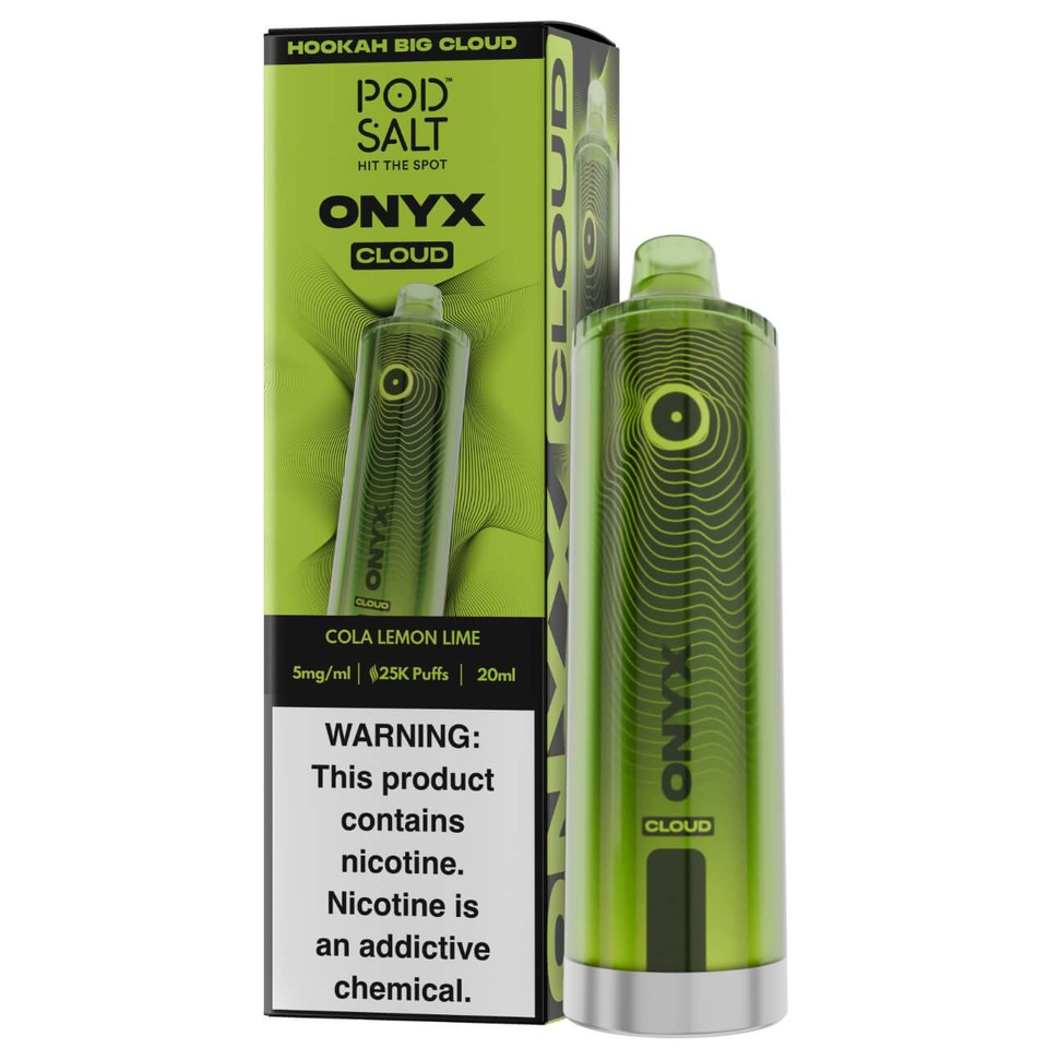 Pod Salt Onyx Cloud 25K Puff Shisha Disposable Cola Lemon Lime