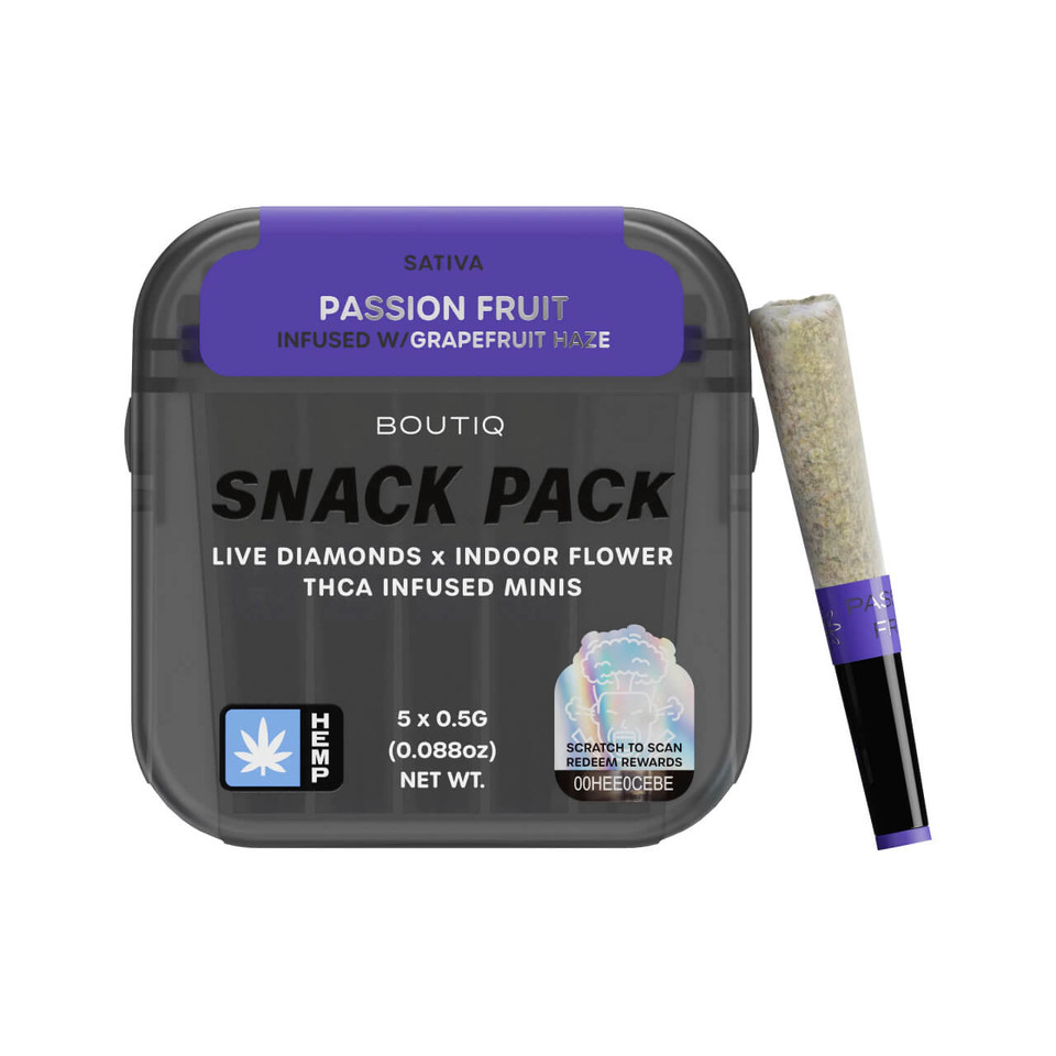 BOUTIQ THC-A Infused 0.5G Mini Pre-Rolls 5CT Passion Fruit Grapefruit Haze - Sativa