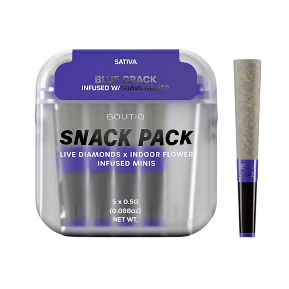 BOUTIQ THC-A Infused 0.5G Mini Pre-Rolls 5CT Blue Crack-Guava Gelato Sativa