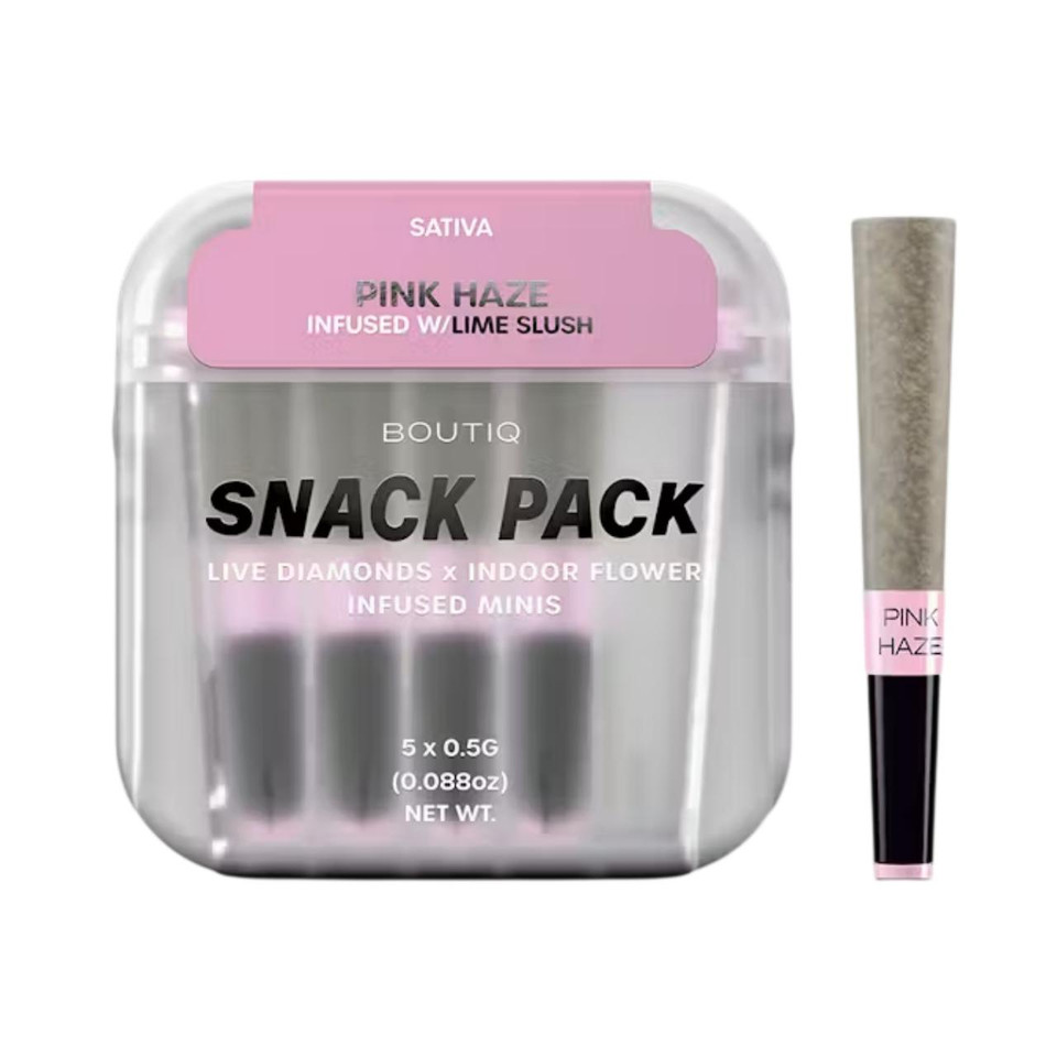 BOUTIQ THC-A Infused 0.5G Mini Pre-Rolls 5CT Pink Haze-Lime Slush Sativa