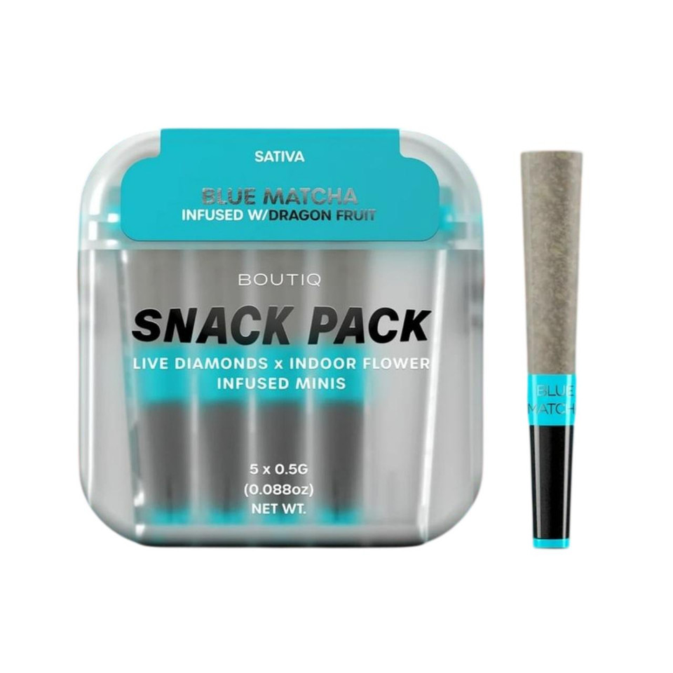 BOUTIQ THC-A Infused 0.5G Mini Pre-Rolls 5CT Blue Matcha+Dragonfruit -Sativa