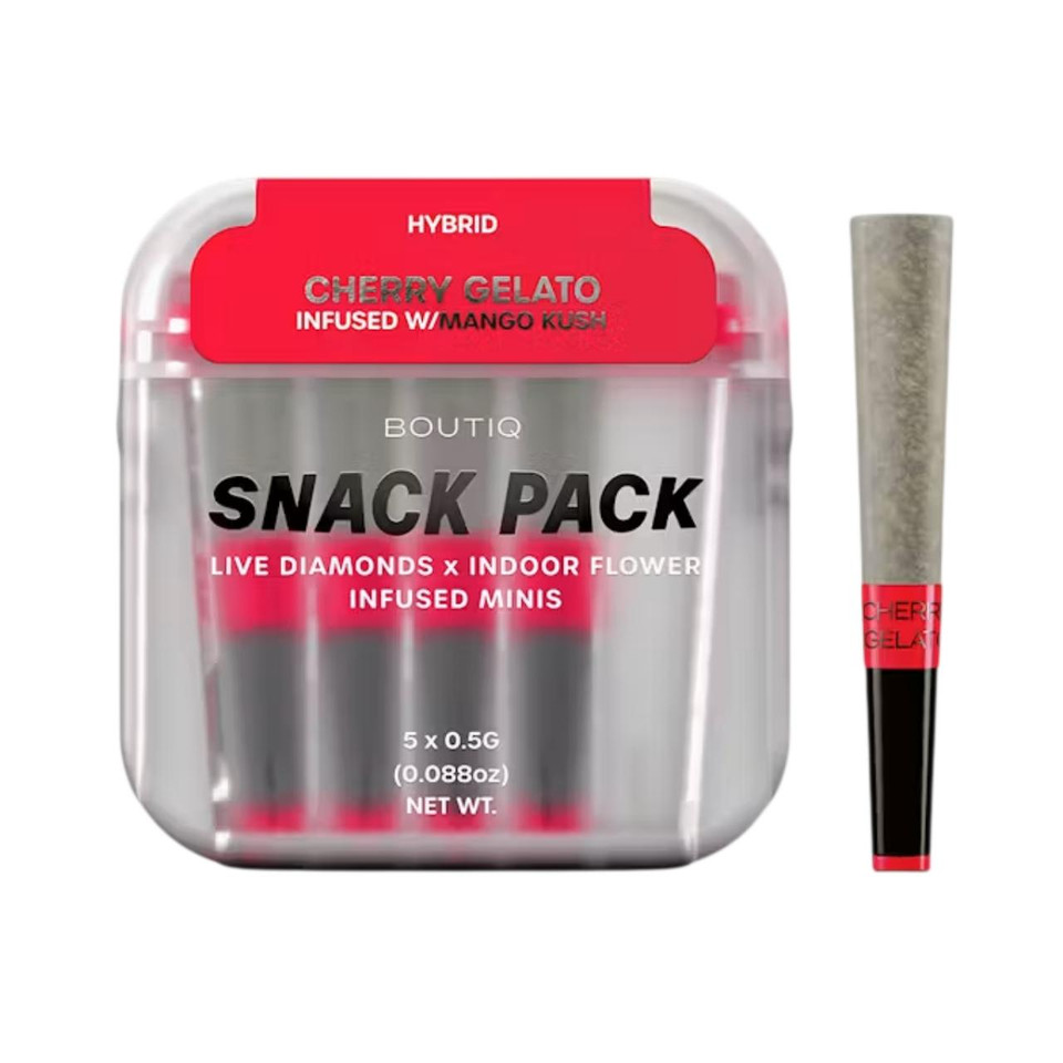 BOUTIQ THC-A Infused 0.5G Mini Pre-Rolls 5CT Cherry Gelato-Mango Kush Hybrid