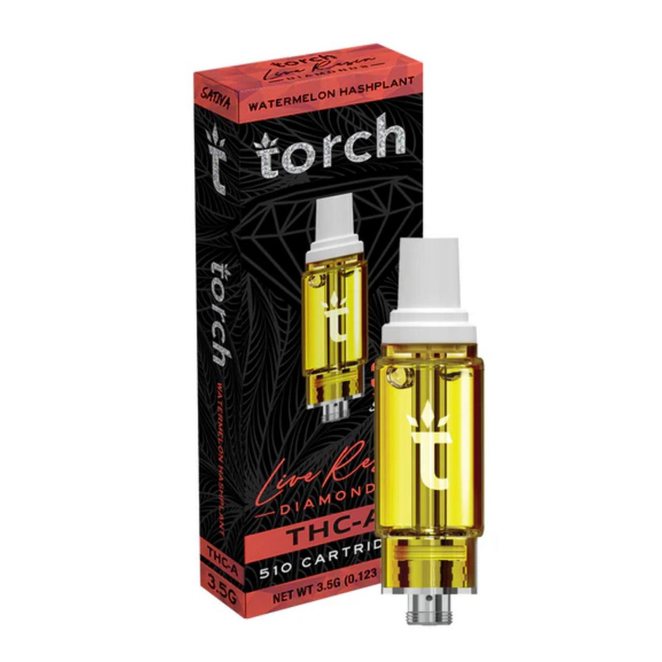 TORCH THC-A Live Resin Diamonds Cartridge 3.5G Watermelon Hashplant Sativa