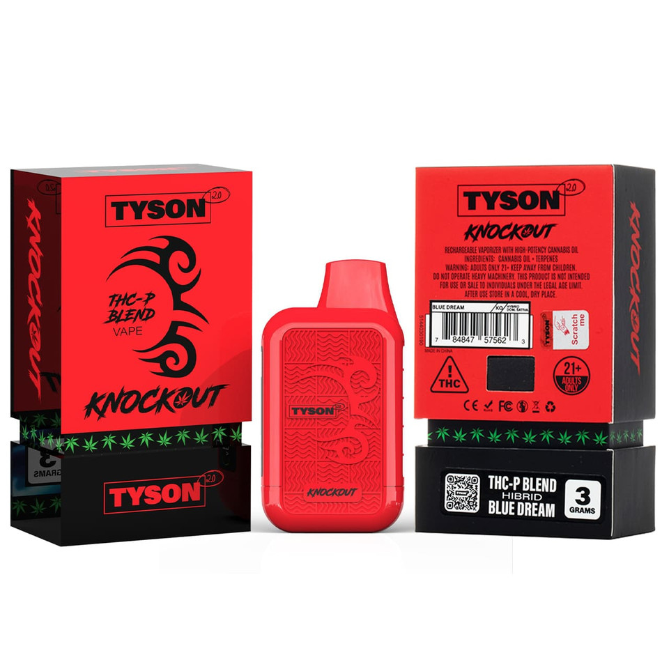 Tyson 2.0 Knockout THC-P Blend Disposable 3G Blue Dream