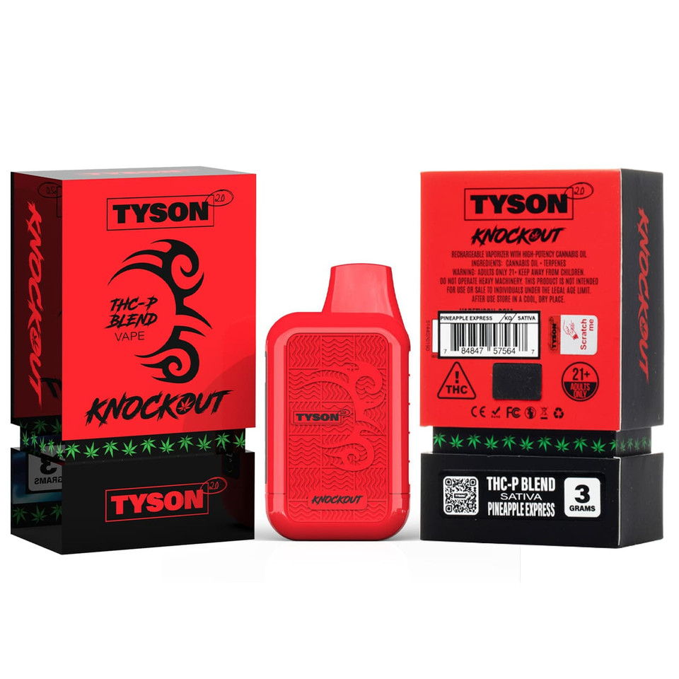 Tyson 2.0 Knockout THC-P Blend Disposable 3G Pineapple Express