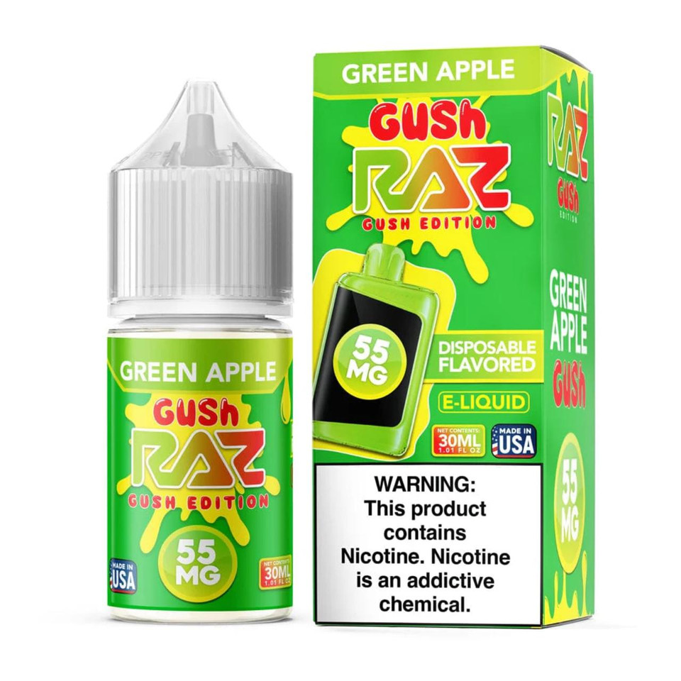 Pod Juice x RAZ Salt Green Apple Gush Tobacco Free Nicotine E-Juice 30ml