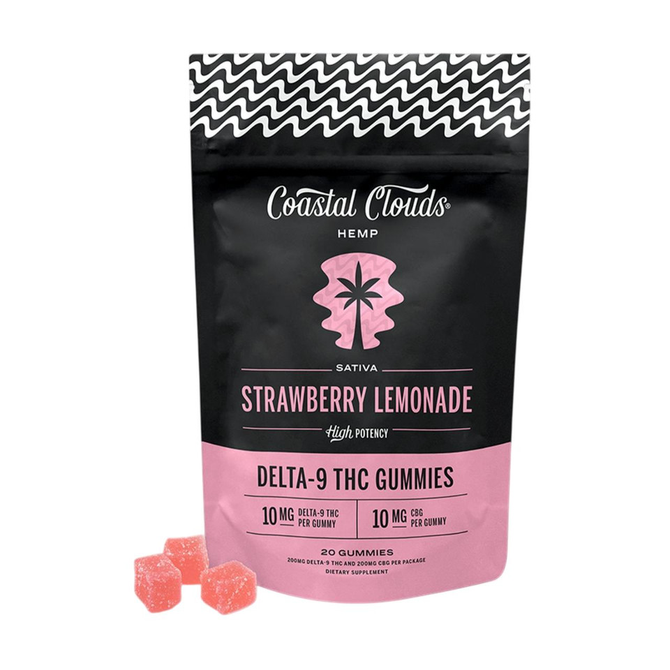 Coastal Clouds D9 THC Gummies Strawberry Lemonade Sativa