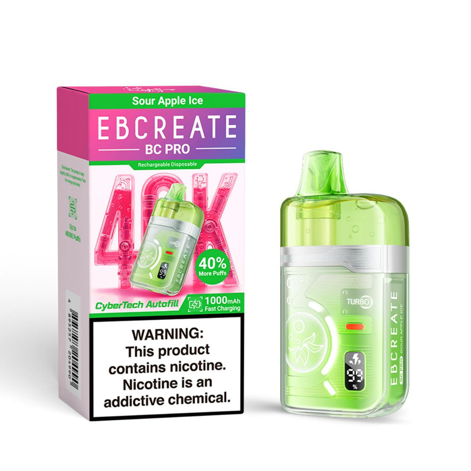 EBCREATE BC Pro 40K Puff Disposable Sour Apple Ice