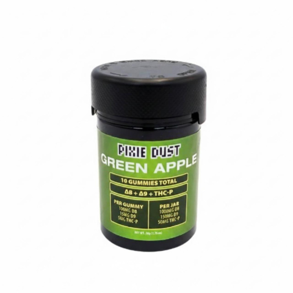 Pixie Dust D8 D9 THC-P Gummies 1200MG Green Apple