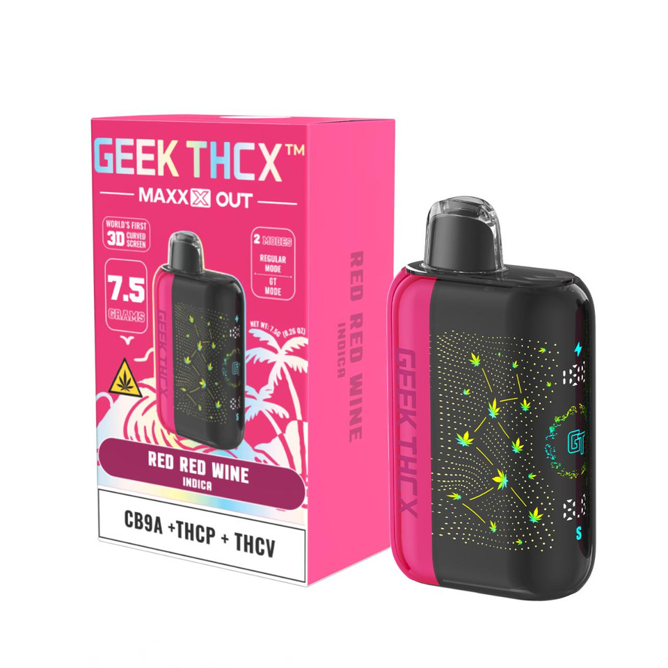 Geek THC-X MAXX OUT CB9A THC-P THC-V Disposable - 7.5G Red Wine Indica