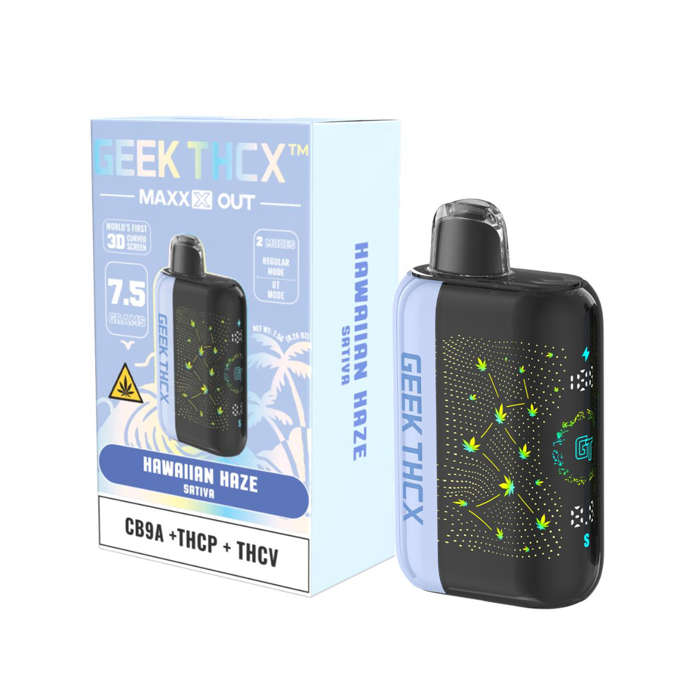 Geek THC-X MAXX OUT CB9A THC-P THC-V Disposable - 7.5G Hawaiian Haze Sativa