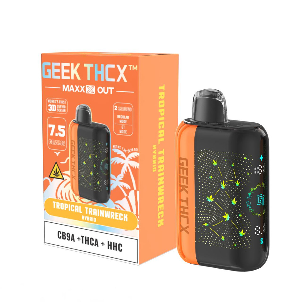 Geek THC-X MAXX OUT CB9A THC-A HHC Disposable - 7.5G Tropical Trainwreck Hybrid