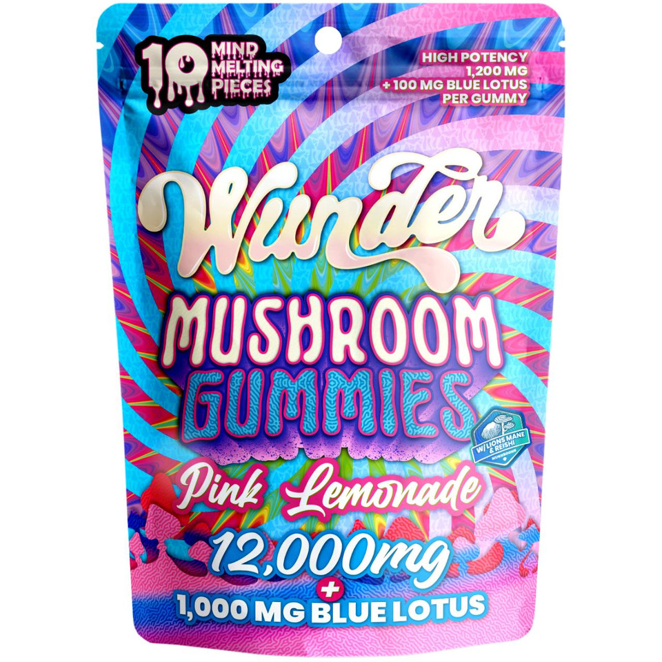 Wunder High Potency Mushroom Gummies 12000MG Pink Lemonade