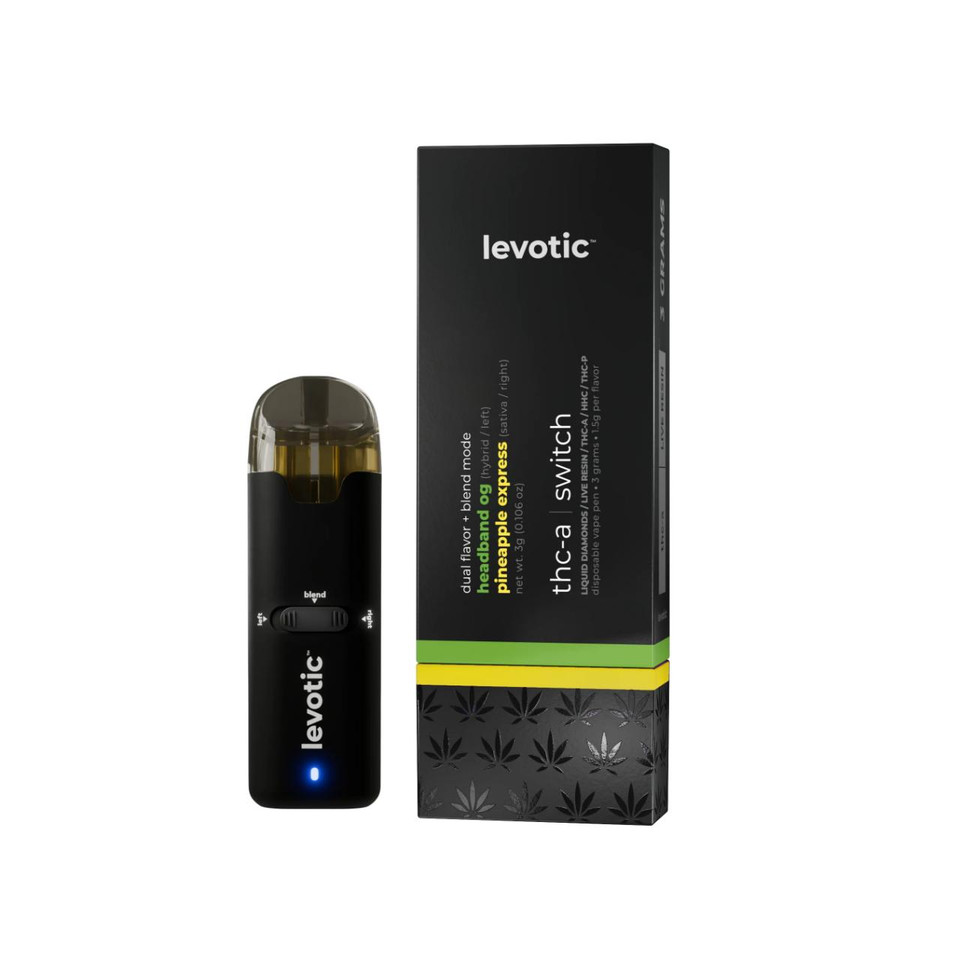 Levotic Switch D9 THCP Liquid Diamonds Disposables 3G Headband OG-Hybrid Pineapple Express-Sativa
