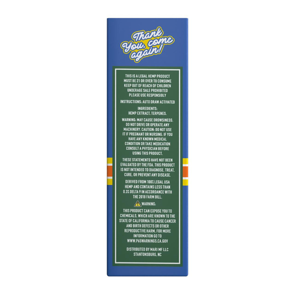 Hidden Hills Club Mini Mart Sweet Treatz THC-A THC-P Disposable 1G Blue Cotton Slush0005