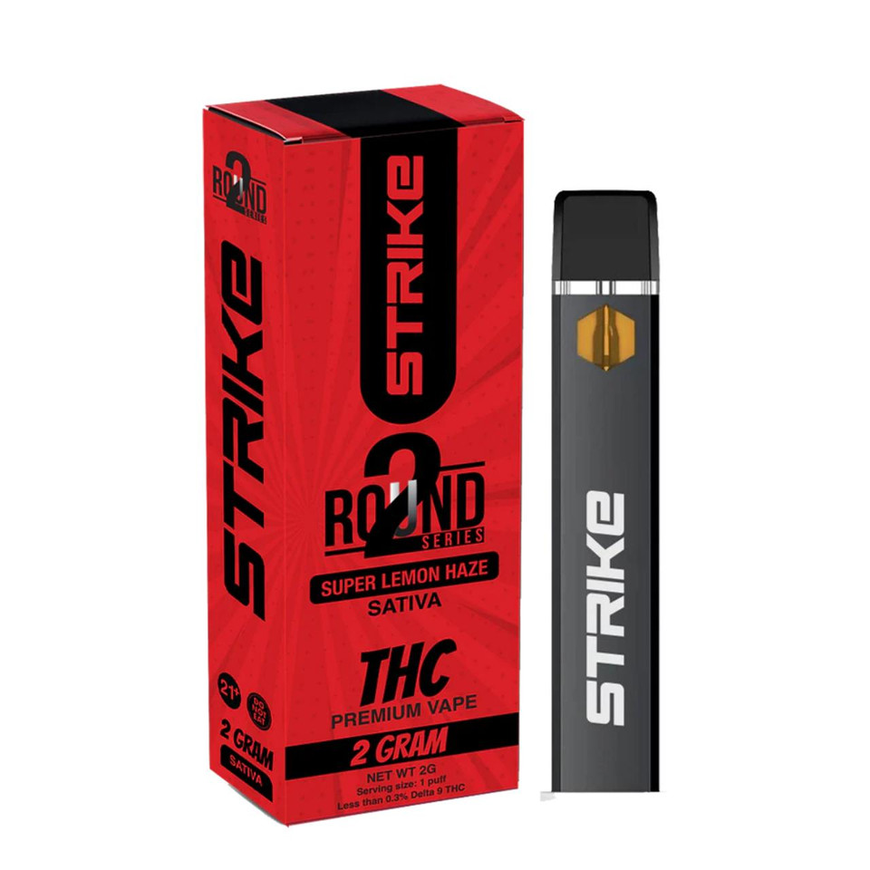 Strike Round 2 Series THC Disposable 2G Super Lemon Haze Sativa