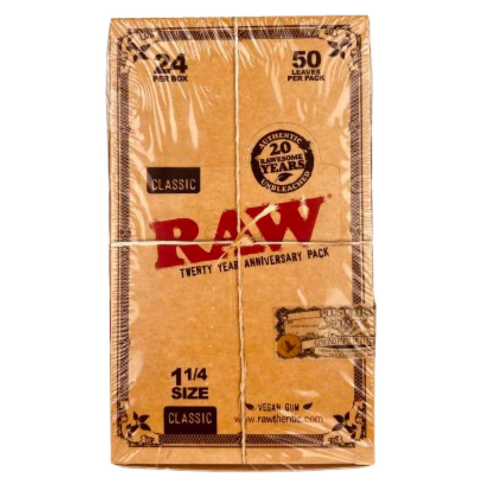 RAW Rolling Papers 24PK - 1-1 4 Classic 20 Year Anniversary
