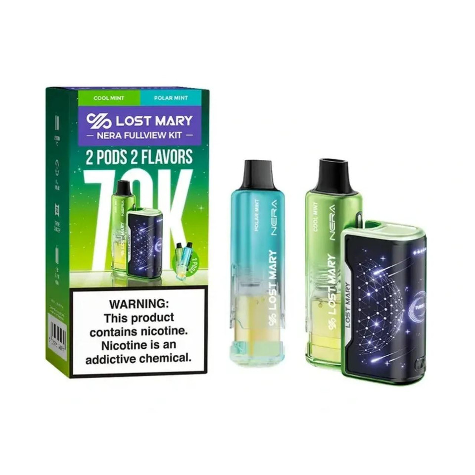 Lost Mary Nera Fullview Kit 70K Puff Disposable Cool Mint - Polar Mint