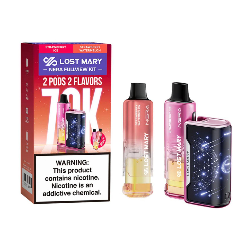 Lost Mary Nera Fullview Kit 70K Puff Disposable Strawberry Ice - Strawberry  Watermelon