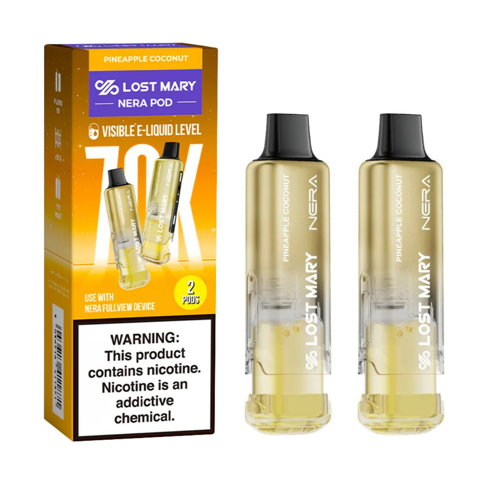Lost Mary Nera Fullview 70K Replacement Pod Cartridge - 2PK Pineapple Coconut